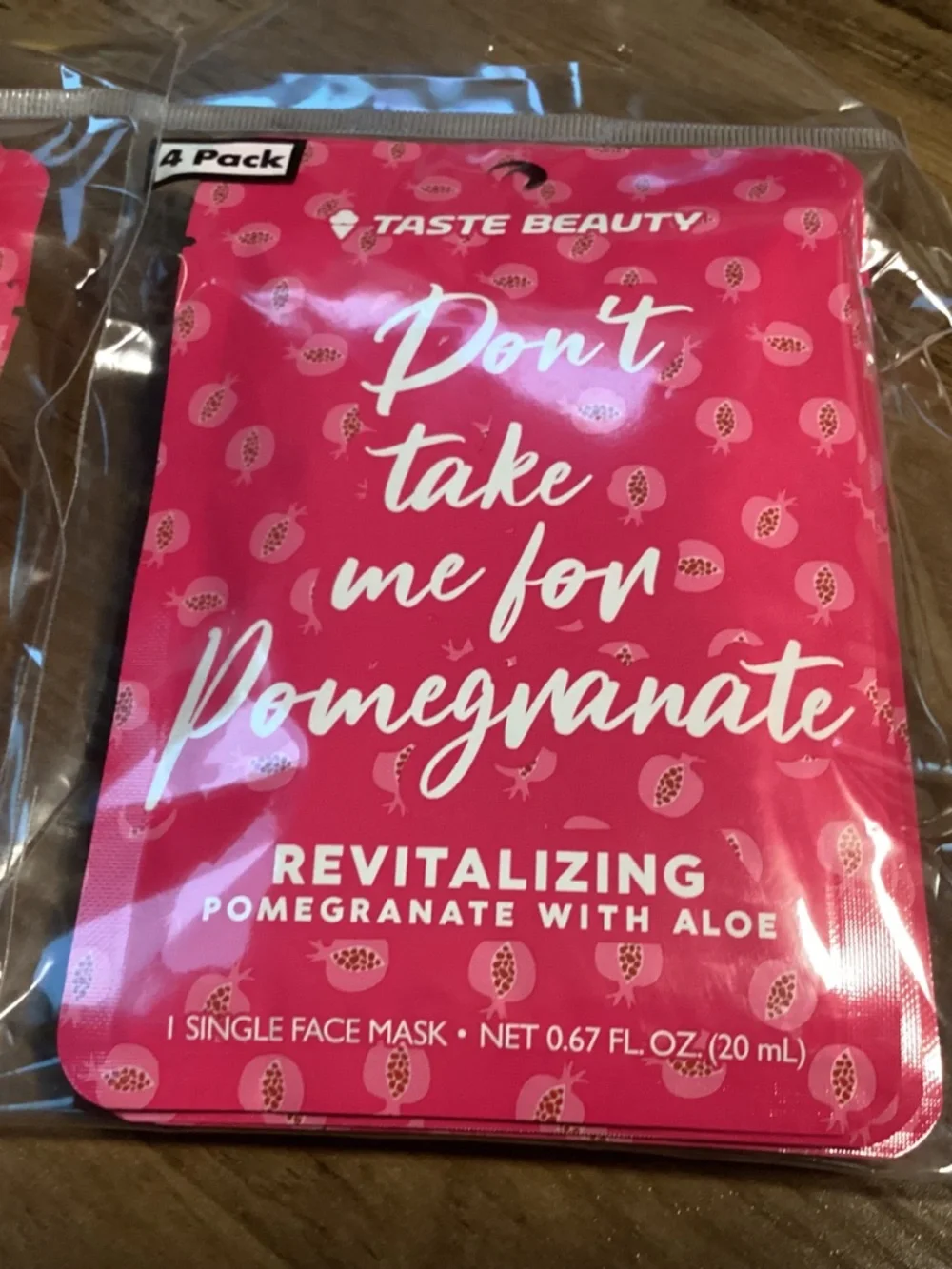 Taste Beauty Revitalizing Pomegranate with Aloe Single Face Mask Bundle